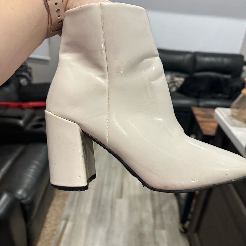Elegant Cream Ankle Boots